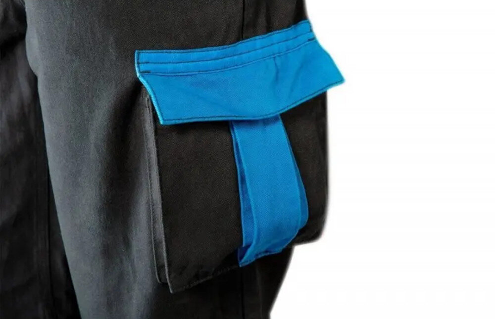 Spodnie robocze NEO 81-245-XL ogrodniczki (rozmiar XL) Praktyczne rozwiązania Pojemne i wytrzymałe kieszenie  bezpieczne przechowywanie przegródki organizacja