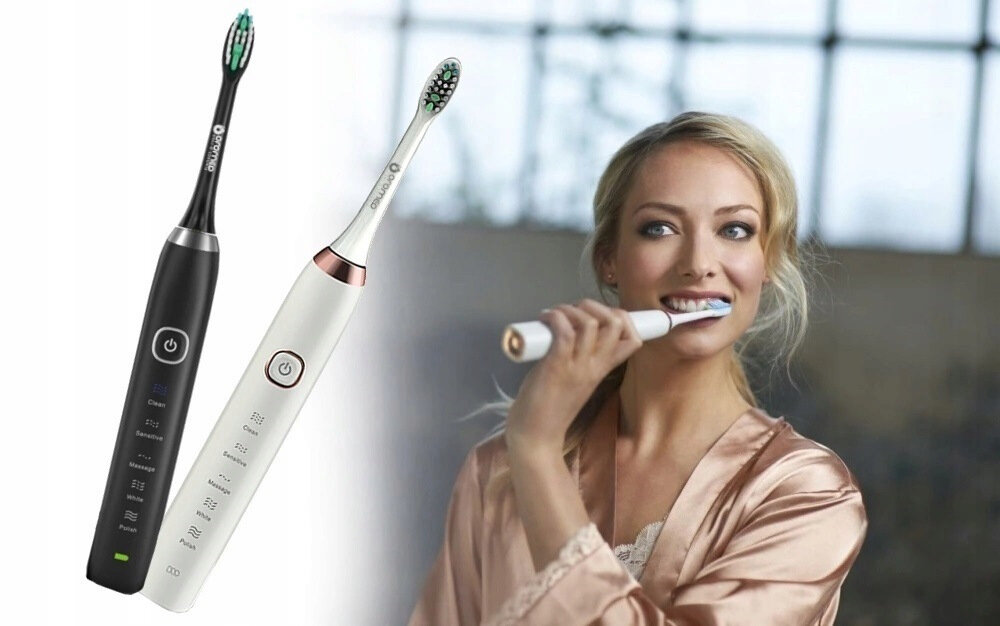 Szczoteczka soniczna ORO-MED Oro-Sonic Biala wbudowany timer automatyczne wylaczenie po 2 minutach