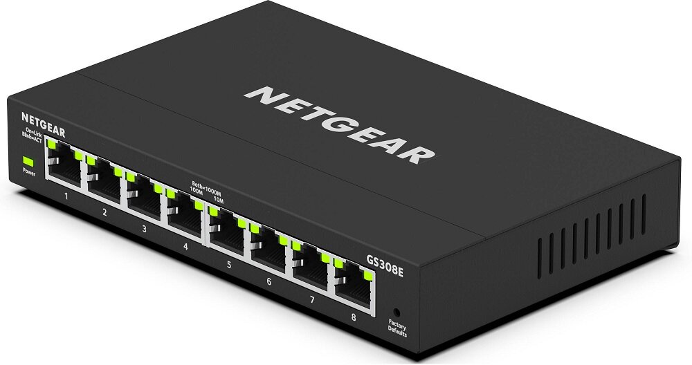 Switch NETGEAR GS308E-100PES - niezarządzalny przełącznik sieciowy cicha praca
