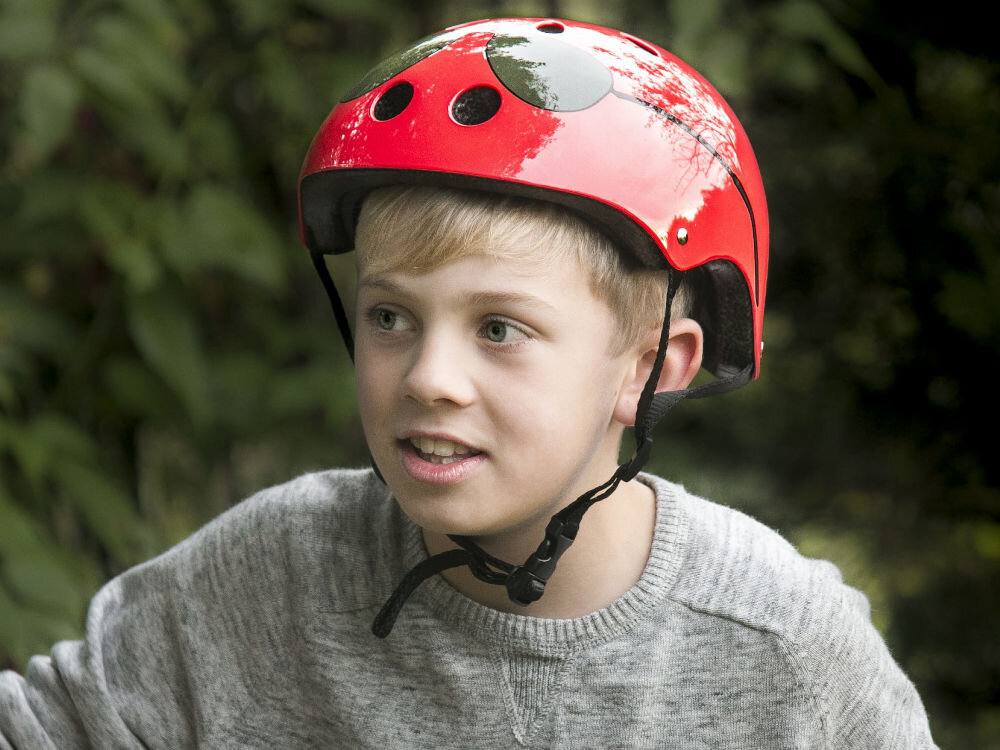 Kask HORNIT Aviators Czerwony-czarny dla Dzieci (rozmiar S) lampka tryby wentylacja