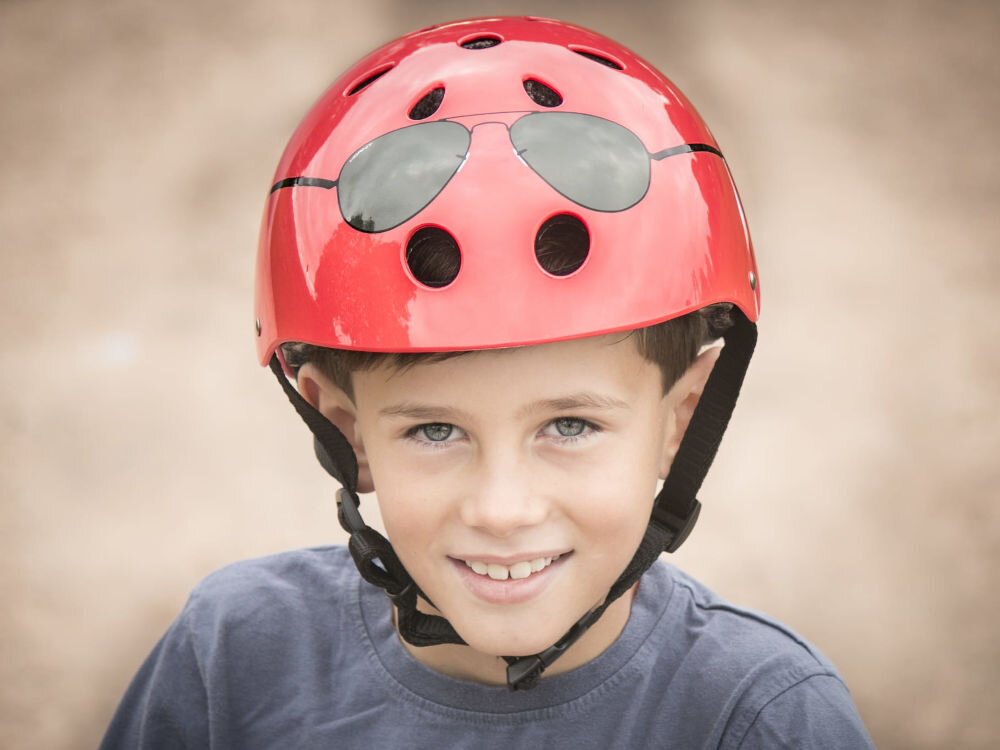 Kask HORNIT Aviators Czerwony-czarny dla Dzieci (rozmiar S) regulacja rozmiar obwód głowy