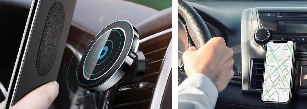 Uchwyt samochodowy BASEUS WXER 01 Czarny uchwyt ładowarka bezprzewodowa kompatybilna elegancka obracanie głowicy