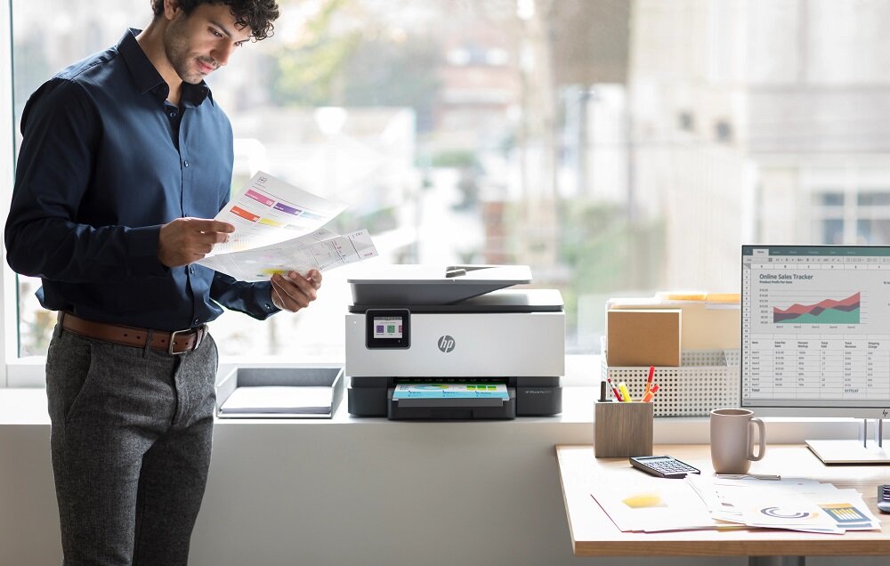 Urządzenie HP Officejet Pro 9013 - druk z chmury przez Wi-Fi Google Drive Dropbox