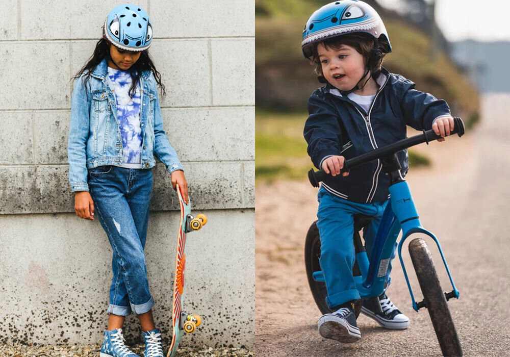 Kask HORNIT Shark Medium Niebieski dla Dzieci (rozmiar M) lampka tryby wentylacja