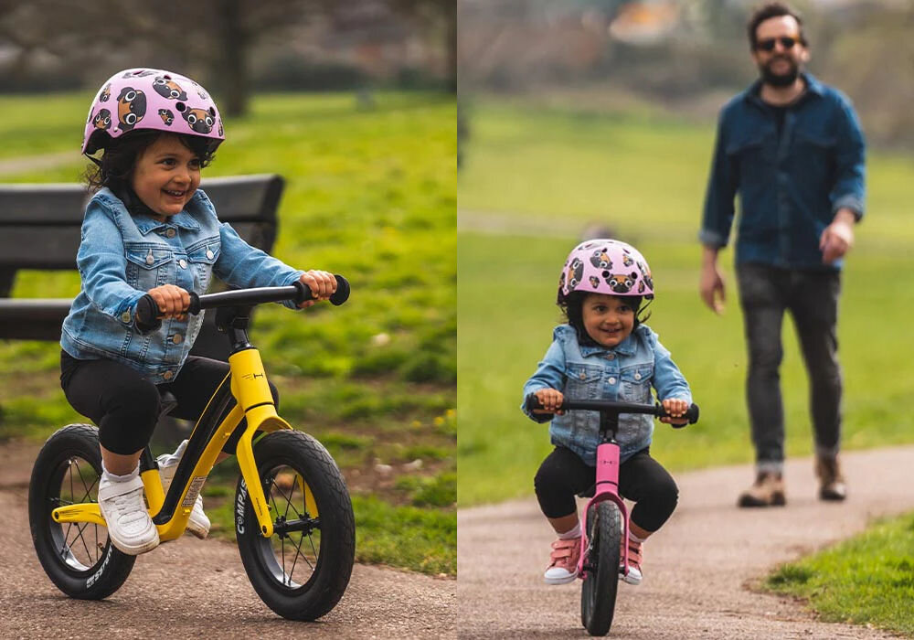 Kask HORNIT Pug Medium Różowy dla Dzieci (rozmiar M) lampka tryby wentylacja