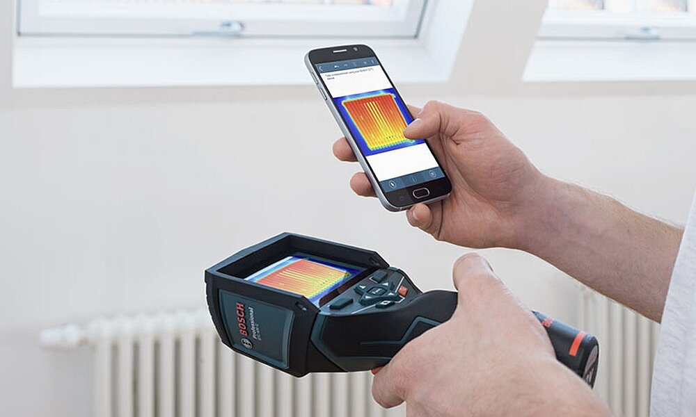 Kamera termowizyjna BOSCH Professional GTC 400 C praca ekran pomiar zakres aplikacja