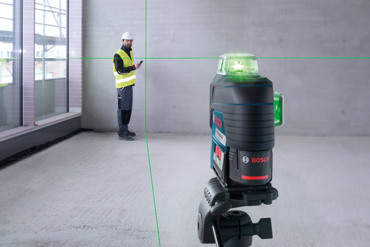 Laser liniowy BOSCH GLL 3-80 CG klasa laser wiązka ochrona pył woda