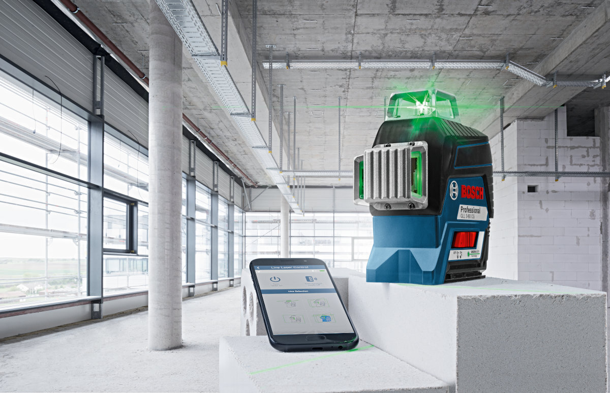 Laser liniowy BOSCH GLL 3-80 CG powiadomienia system technologia funkcje zdarzenia