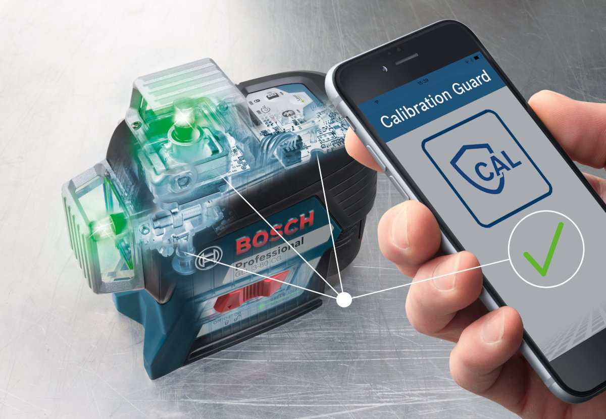 Laser liniowy BOSCH GLL 3-80 CG aplikacja Bluetooth mobilna