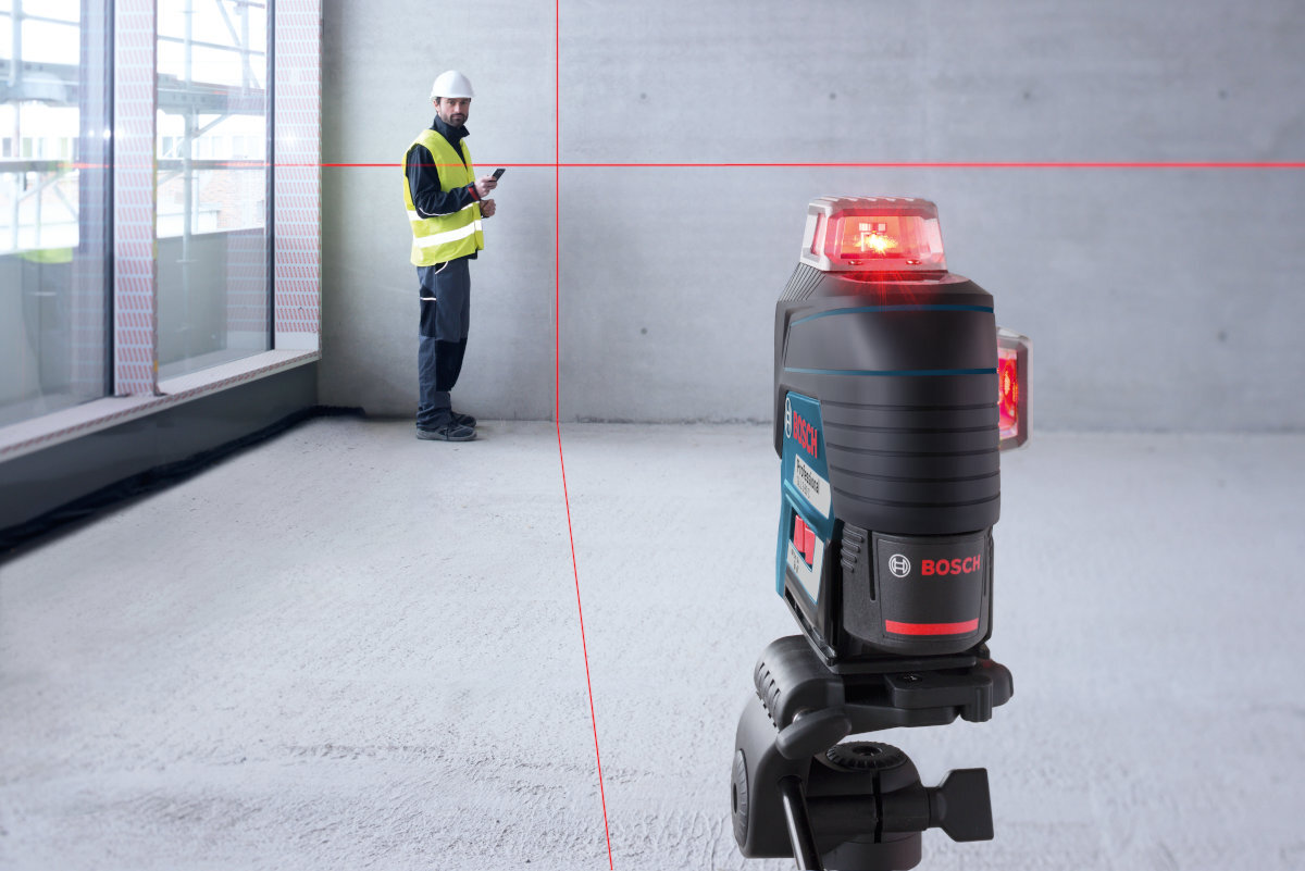 Laser liniowy BOSCH GLL 3-80 C klasa laser wiązka ochrona pył woda