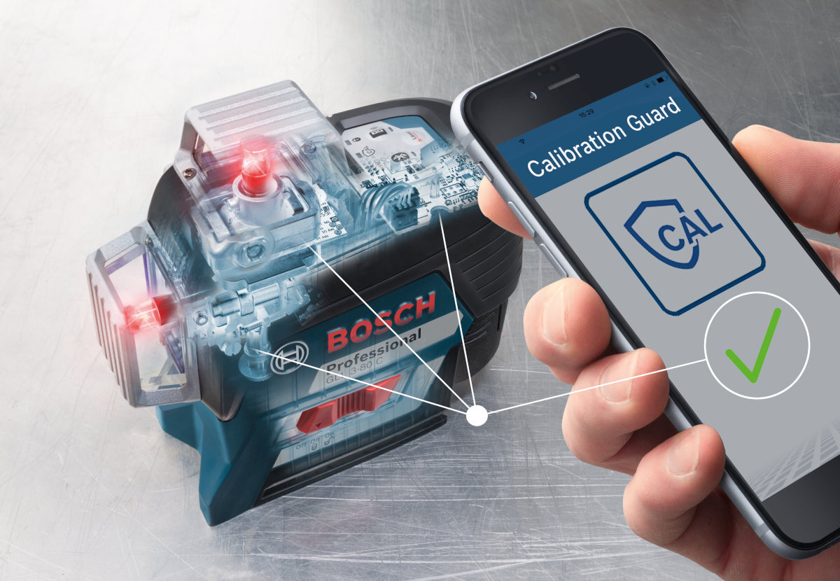 Laser liniowy BOSCH GLL 3-80 C aplikacja Bluetooth mobilna