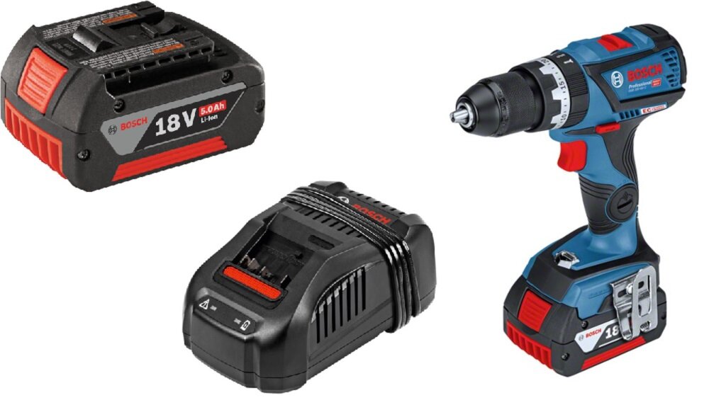 Wiertarko-wkrętarka udarowa BOSCH Professional GSB 18V-60 C 06019G2100 akumulatory o pojemności 5000 mAh optymalne rezultaty wysoka moc personalizacja ustawień w aplikacji Toolbox