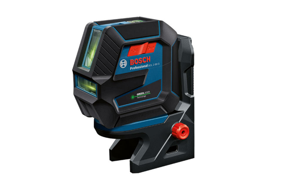 BOSCH GCL 2-50 C uchwyt obrotowy pomiar podłoga ściana sufit linie punkty laserowe magnesy