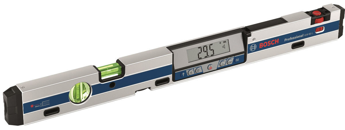 Poziomnica laserowa z wyświetlaczem cyfrowym pokazującym wartość 29,5. Na obudowie widoczne logo BOSCH oraz oznaczenie \'Professional\'.
