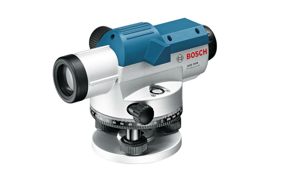 BOSCH GOL 20 D niwelator optyczny niwelowanie punkty wyznaczanie kąty budynki fundamenty pomiary konstrukcja efektywna praca