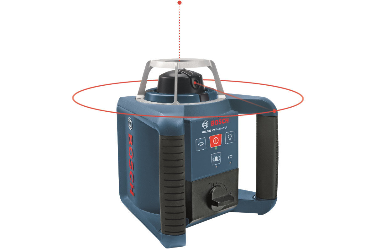 Laser obrotowy BOSCH Professional GRL 300 HV 0601061501, niwelacja, dokładność, rotacja, pion, Laser obrotowy Bosch GRL 300 HV z poziomą linią 360 i pionownikiem.