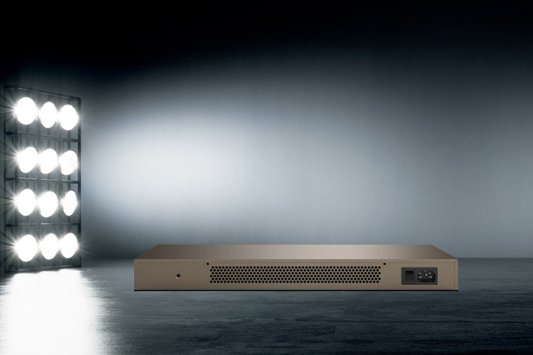 Switch TENDA TEG1024G bezwentylatorowa konstrukcja rozmiar stalowa rama plug and play