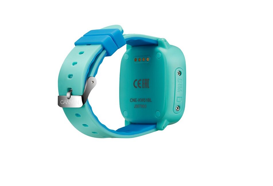 Smartwatch CANYON Kids CNE KW51BL Niebieski Certyfikat IP67 wodoszczelność bezpieczeństwo