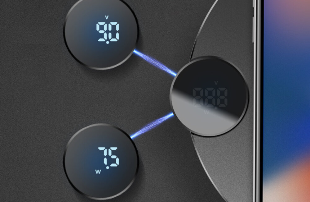 ŁADOWARKA INDUKCYJNA BASEUS WIRELESS CHARGER 10W - BIAŁA przegrzanie wyświetlacz LED
