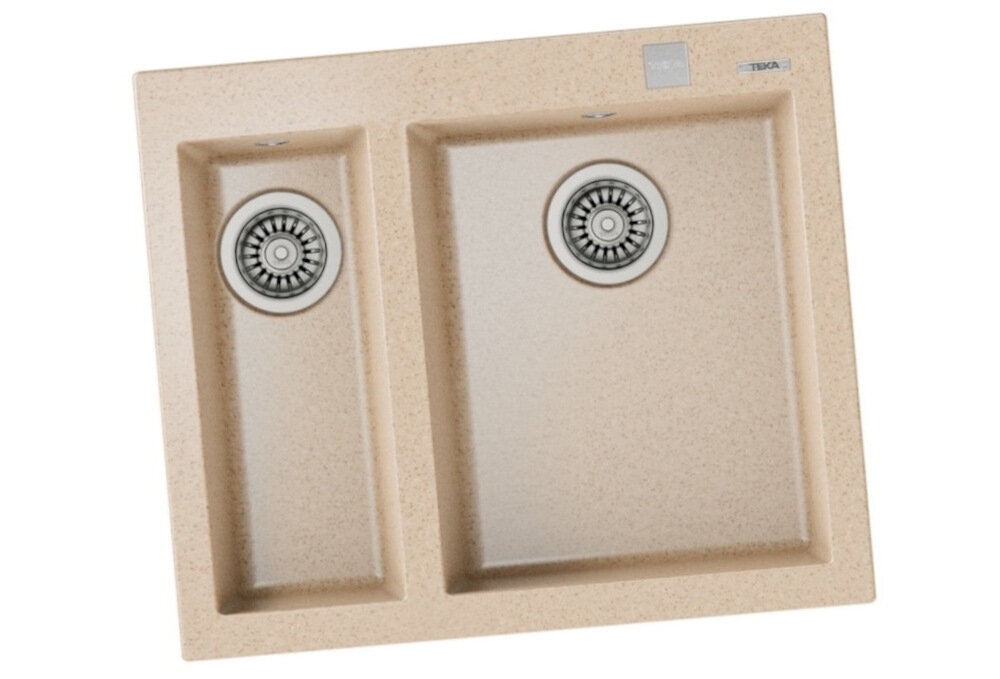 Zlewozmywak TEKA Forsquare 2B 590 TG bezowy zawor 3 ½ syfon 1 ½