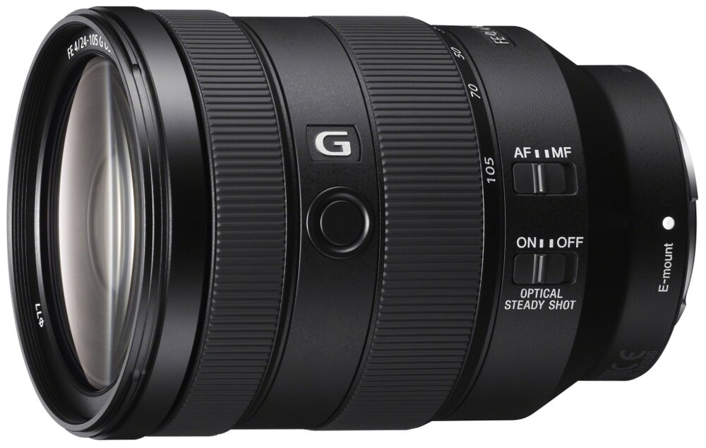 Obiektyw SONY FE 24-105mm F-4.0 G OSS aparat zdjęcia ogniskowa zoom szkła optyka soczewki montaż bagnet af ostrość regulacja pierścienie