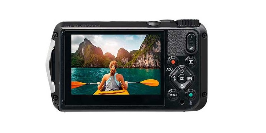 Aparat RICOH WG-6  Czarny widok ekran