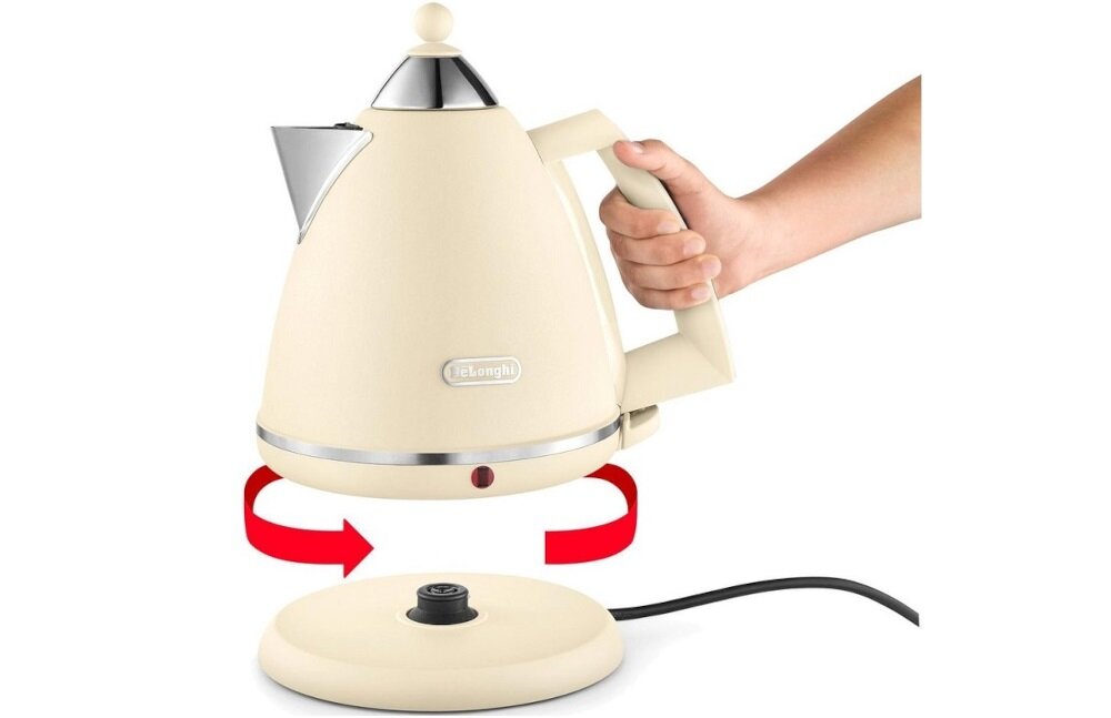 Czajnik DELONGHI Argento Flora KBX2016.BG obrotowa podstawa uzytkowanie