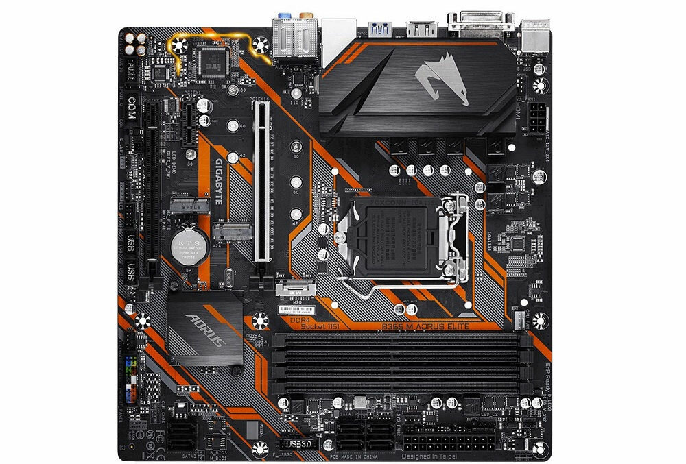 Płyta główna GIGABYTE B365 M Aorus Elite - wysoki poziom wytrzymałości ATX 24pin ATX 12V 8pin