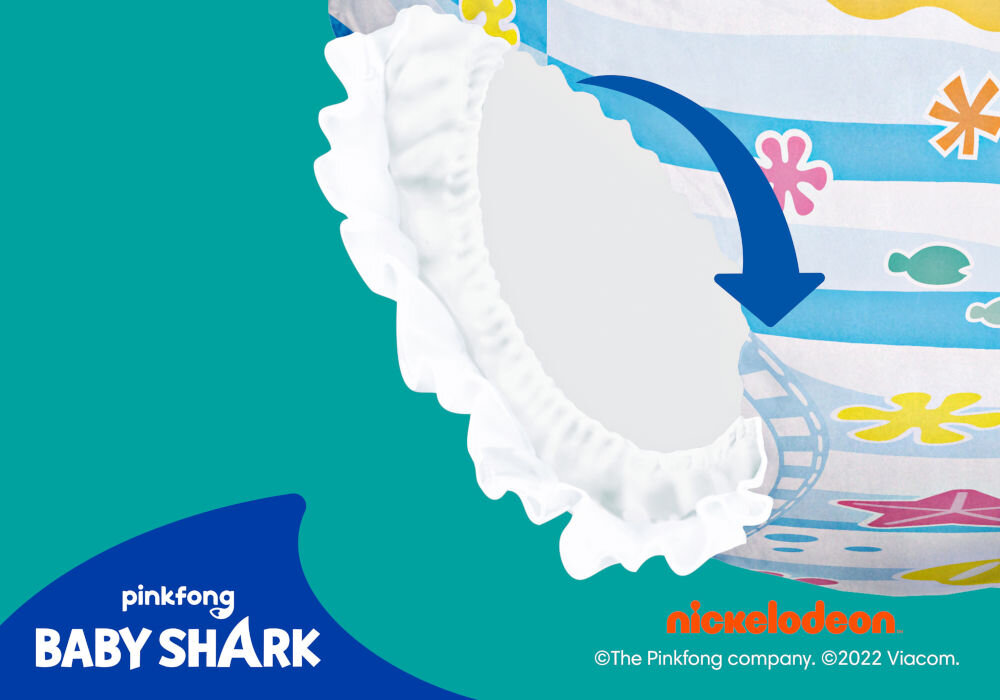 Pieluchomajtki PAMPERS Splashers Baby Shark 5 (10 szt.) podwójna osłonka ochrona przed przeciekaniem