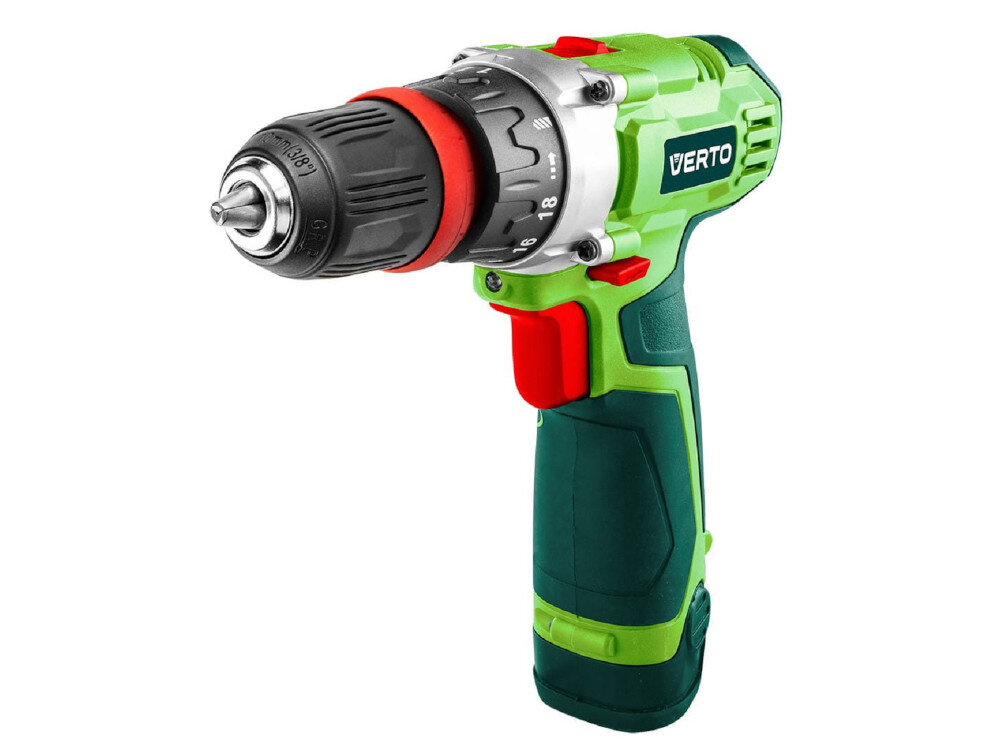 Wiertarko-wkrętarka VERTO 50G273 lekki funkcjonalny sprzęt solidny niezawodny fantastyczne parametry techniczne kompaktowe wymiary waga 1,7 kg