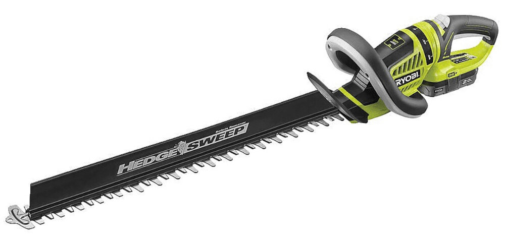 Nożyce do żywopłotu RYOBI RHT1851R20F akumulatorowe wykonane w technologii akumulatorowej ONE+ kompatybilność z serią RYOBI 18 V akumulator Li-Ion moc 2,0 Ah wysoki moment obrotowy 1350 obr/min