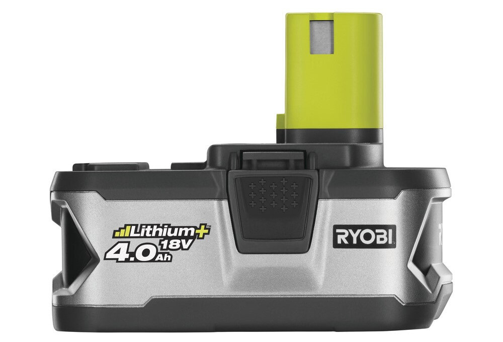 Akumulator RYOBI ONE+ Lithium+ RB18L40 napięcie 18 V rodzaj litowo-jonowy pojemność 4,0 Ah duża moc długi czas pracy trwałość 4-stopniowy wskaźnik naładowania