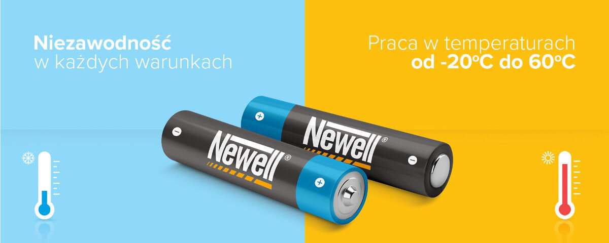 Akumulatorki AA 2500 mAh NEWELL (4 szt.), jakość, pojemność, technologia, stabilność, Akumulatorki z prezentacją pracy w niskich i wysokich temperaturach