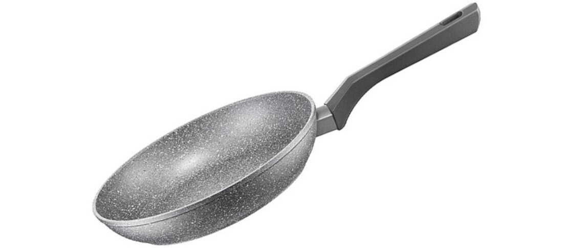 Patelnia AMBITION Silverstone 24 cm wysoka jakosc nieprzywierajaca powloka Qualum Basic Stone Edition raczki soft Touch