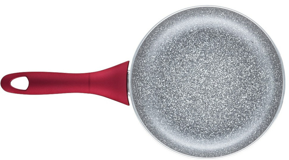 Patelnia AMBITION Jasper 24 cm wykonanie aluminium nieprzywierajaca powloka Qualum Basic Stone Edition