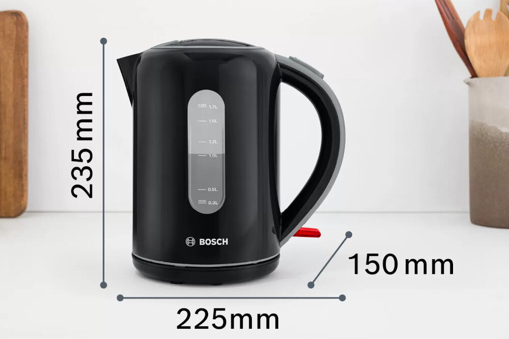 Czajnik BOSCH TWK7603 Czarny - wymiary opakowanie