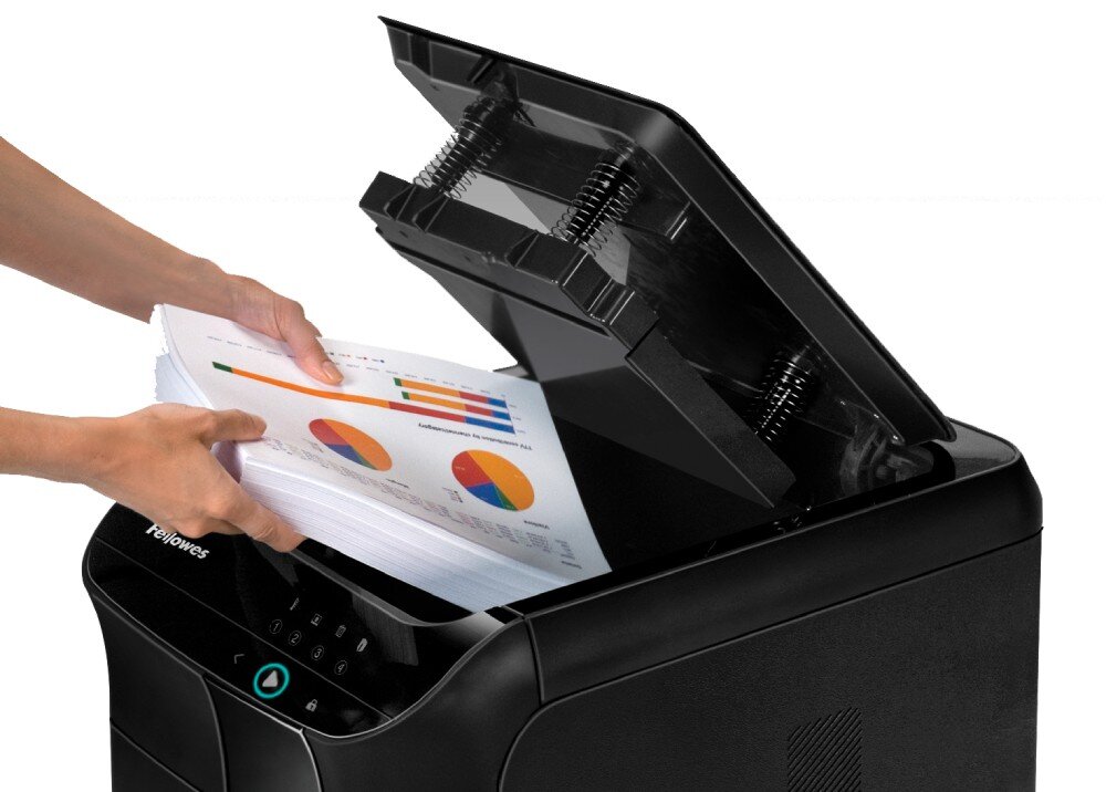 Niszczarka FELLOWES Automax 350C czas pracy ścinki poziom bezpieczeństwa szybkość
