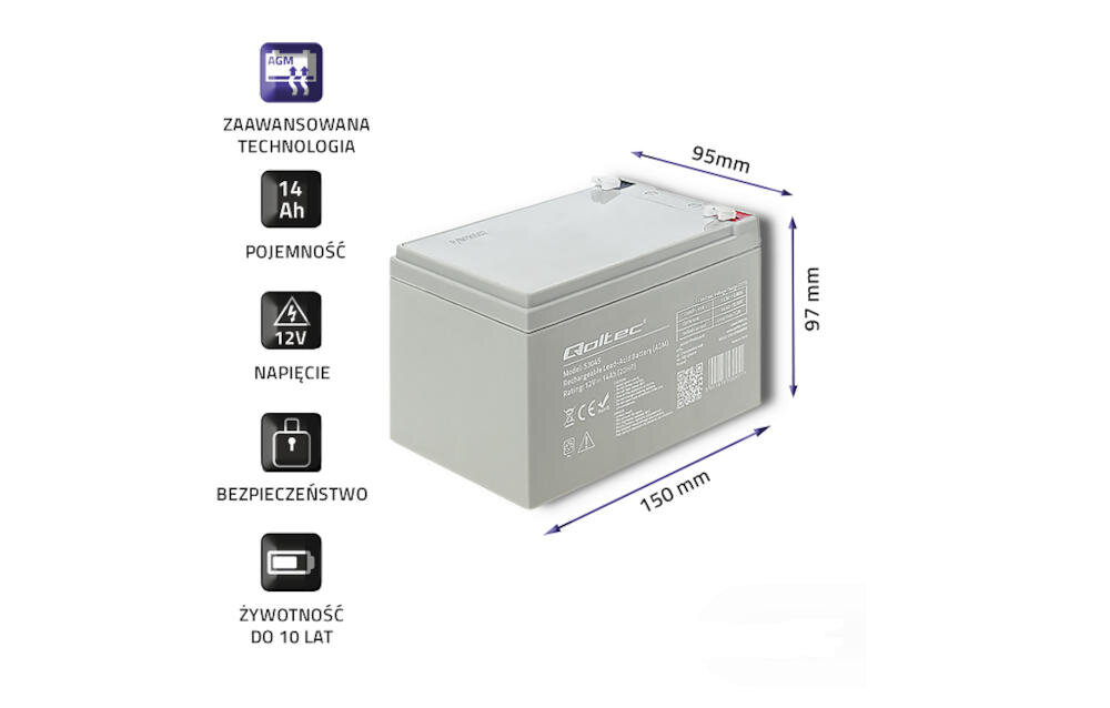 QOLTEC akumulator źródło energia zasilanie awaryjne baterie ładowanie zasilanie sprzęt