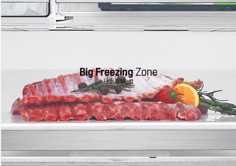 Lodówka LG GBF567PZCZB - Chłodna przegroda ułatwia rozmrażanie