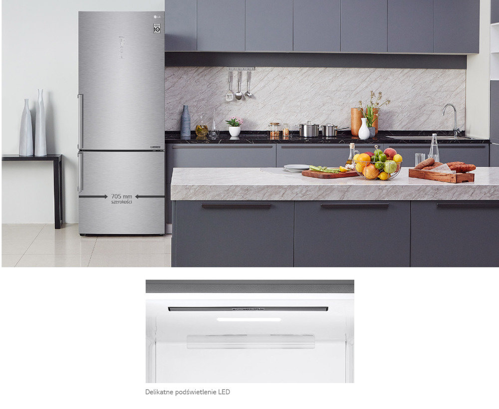 Lodówka LG GBF567PZCZB - Atrakcyjne wzornictwo