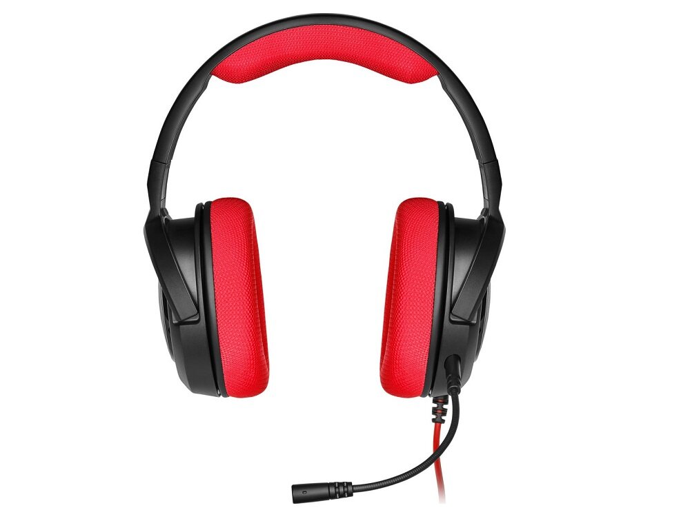 Słuchawki CORSAIR HS35 - wygląd ogólny miękkie poduszki regulowany pałąk