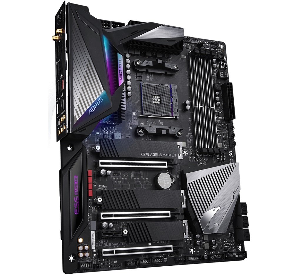 Płyta główna GIGABYTE X570 AORUS MASTER chłodzenie dziewięć czujników temperatury zwiększona wydajność