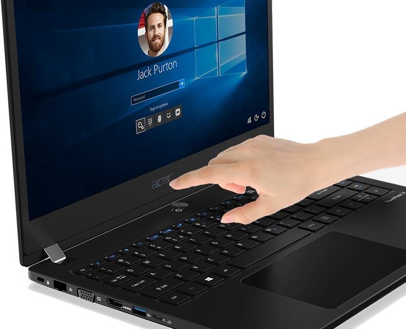 Laptop ACER TravelMate X3 - czytnik linii papilarnych