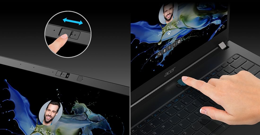 Laptop Biznesowy ACER TravelMate P6 - Zabezpieczenia  