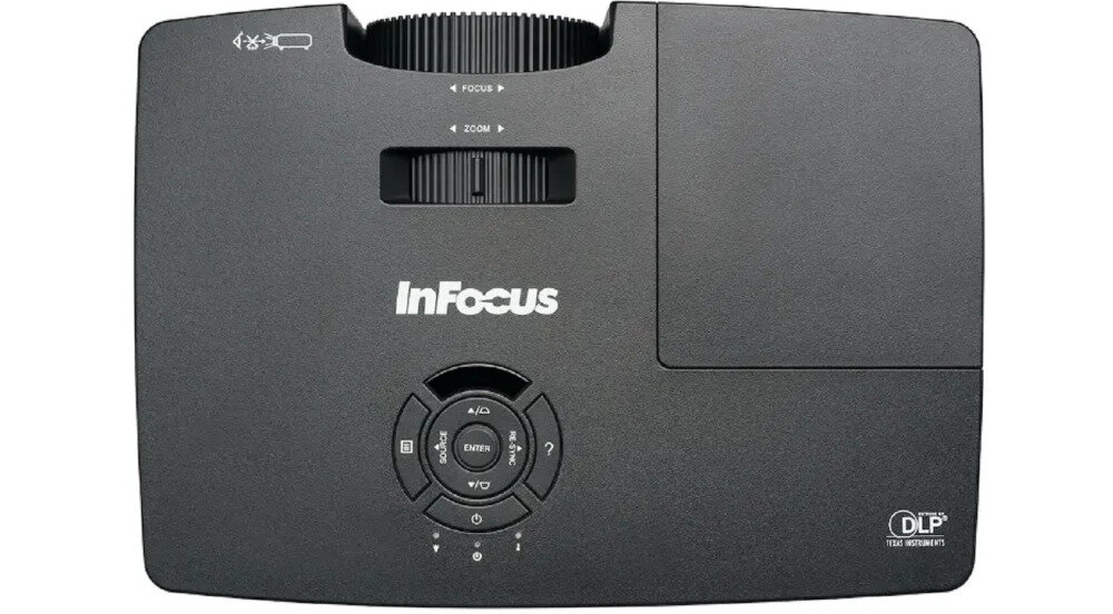 Projektor INFOCUS IN116xa wbudowany glosnik konstrukcja lekka kompaktowa tworzywo wykonanie kolor czarny lampa obudowa przyciski sterowanie