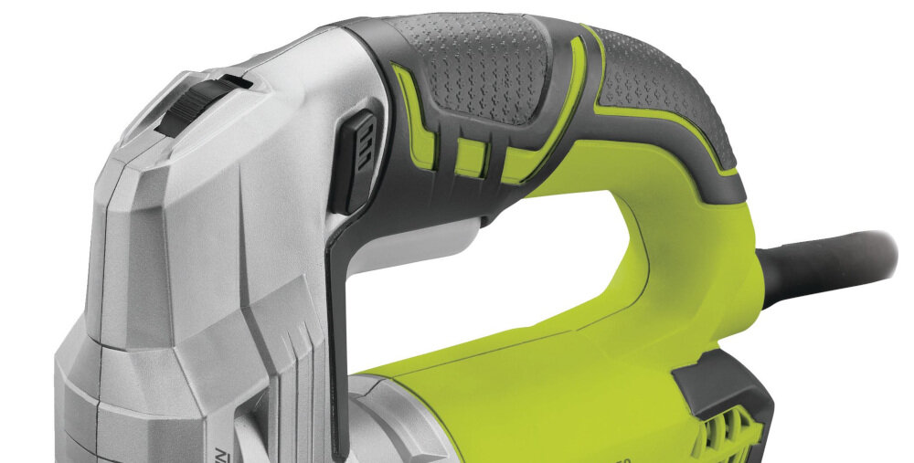 Wyrzynarka RYOBI RJS1050-K miękki uchwyt antypoślizgowy materiał ergonomiczna rękojeść kompaktowy kształt