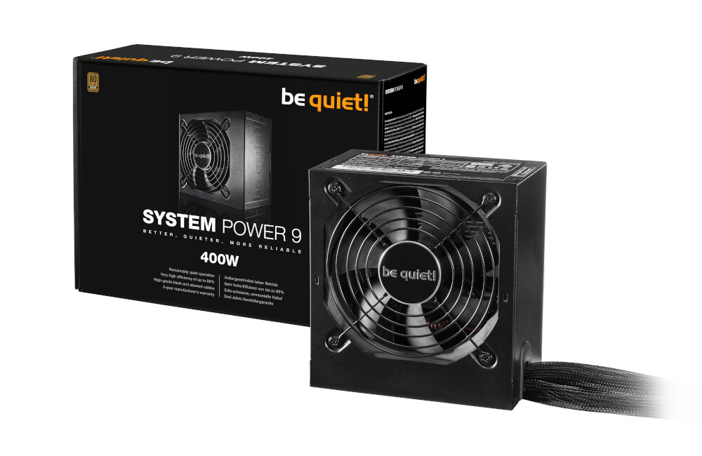 ZASILACZ ATX BE QUIET SYSTEM POWER 9 400W CM 80+BRONZE jakość wydajność złącza