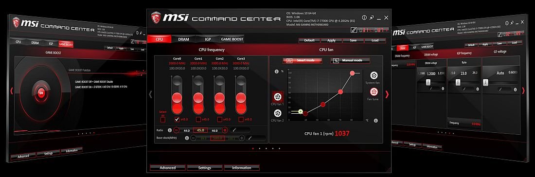 Komputer MSI Infinite 9SH - MSI Command Center
