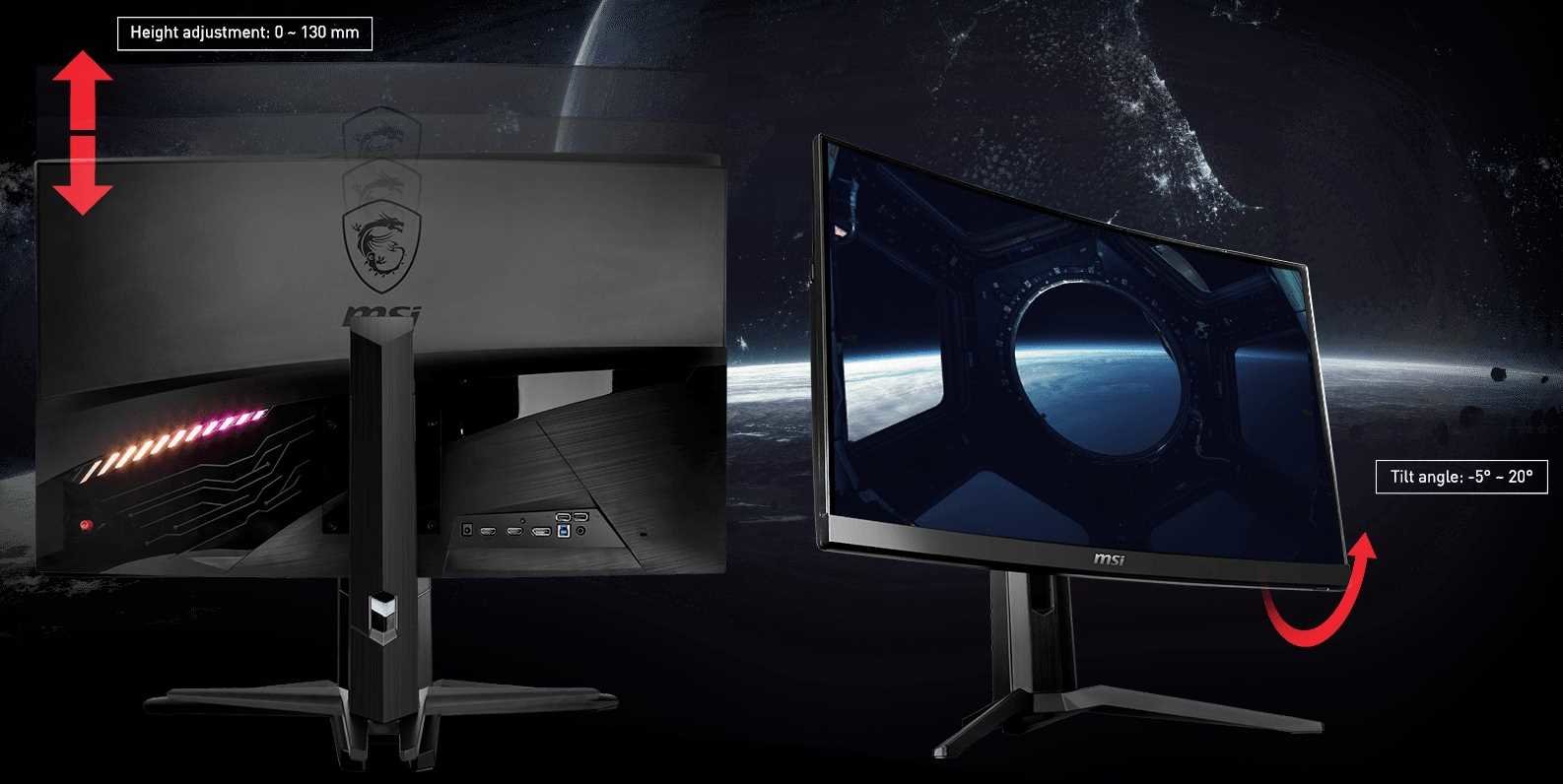 Monitor MSI Optix MAG322CQRV - ergonomia
