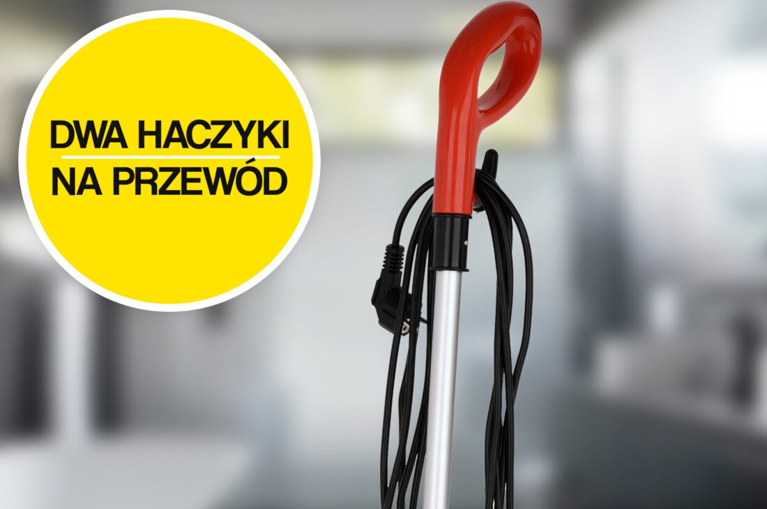 Mop parowy LUND 67220 Wygodna rączka przewod dlugosc 5m haczyki przechowywanie